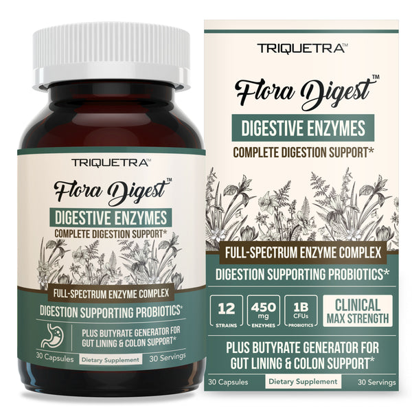 Flora Digest – Digestive Enzymes Plus Probiotics – Triquetra™