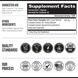 Flora Fulvic Capsules | Fulvic Acid + Humic Acid Complex – 550 mg*