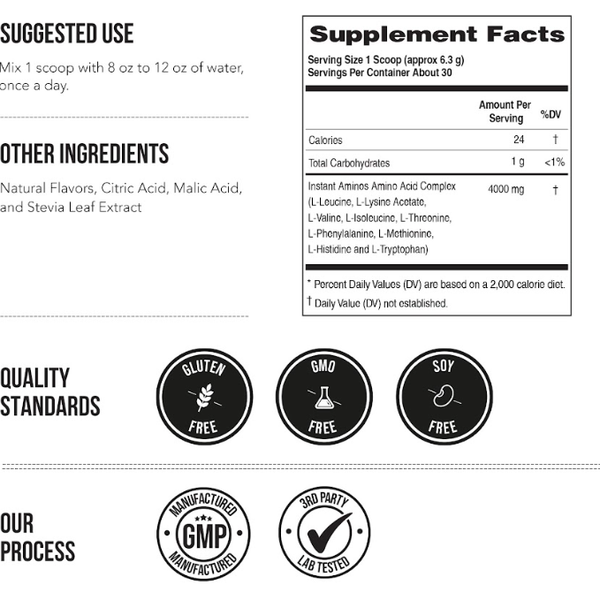 Instant Aminos Powder - EAA + BCAA | Next Generation Amino’s
