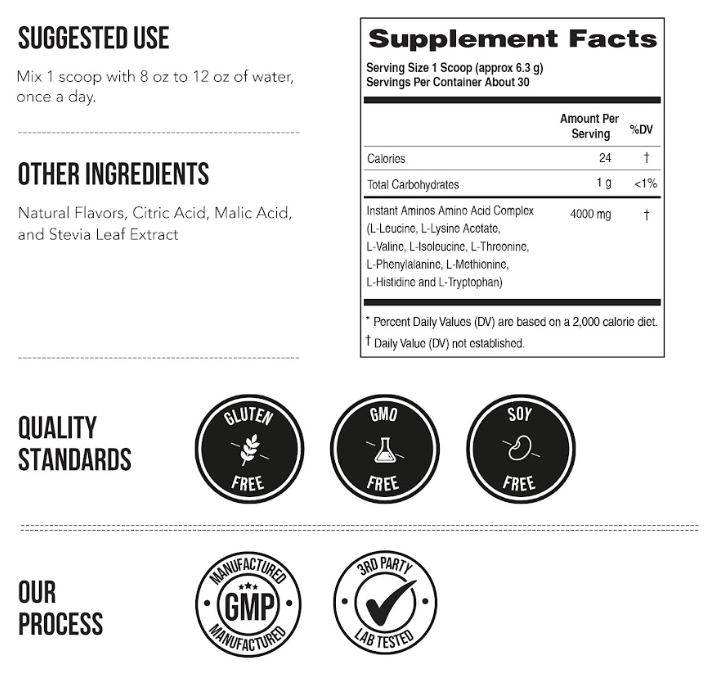 Instant Aminos Powder - EAA + BCAA | Next Generation Amino’s