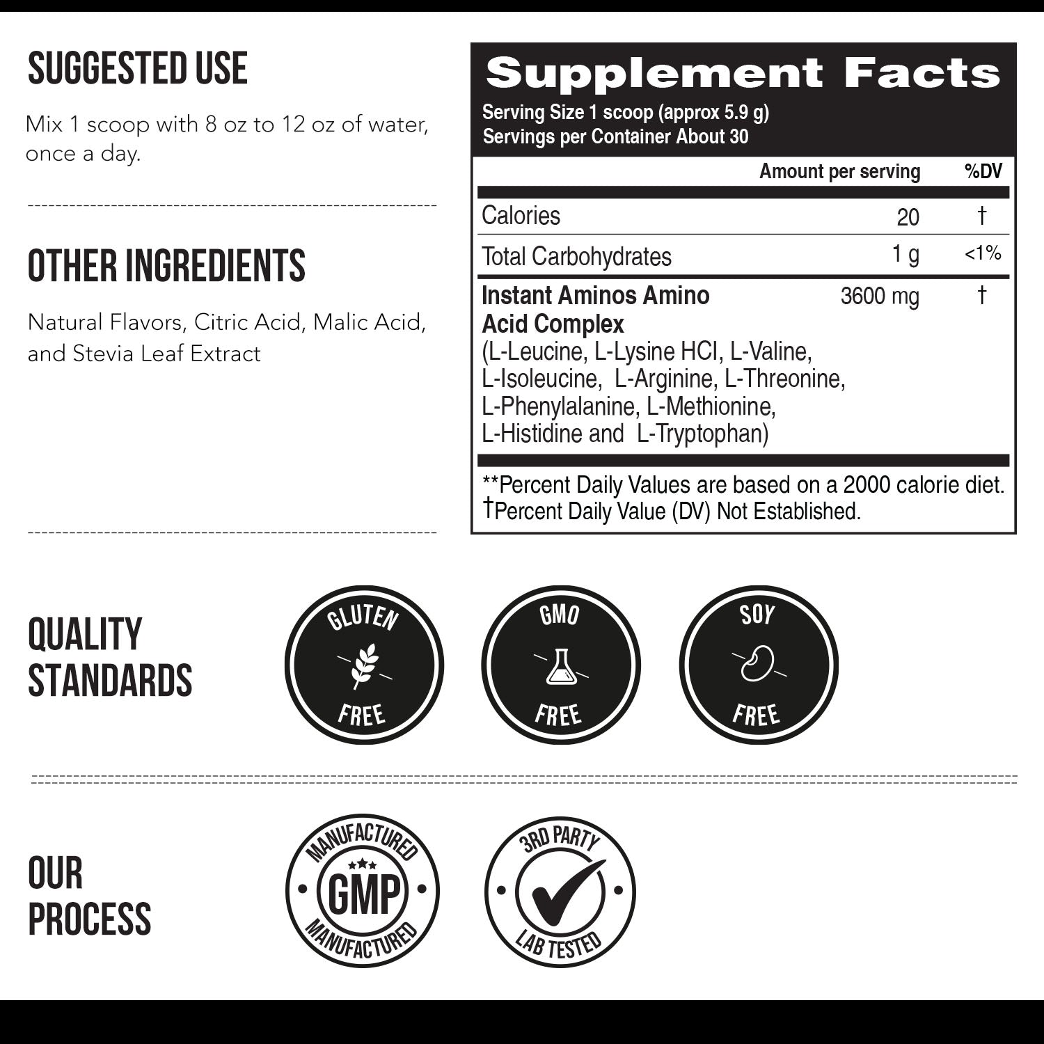 Instant Aminos Powder - EAA + BCAA | Next Generation Amino’s