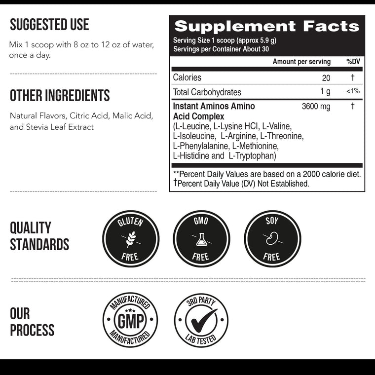 Instant Aminos Powder - EAA + BCAA | Next Generation Aminos