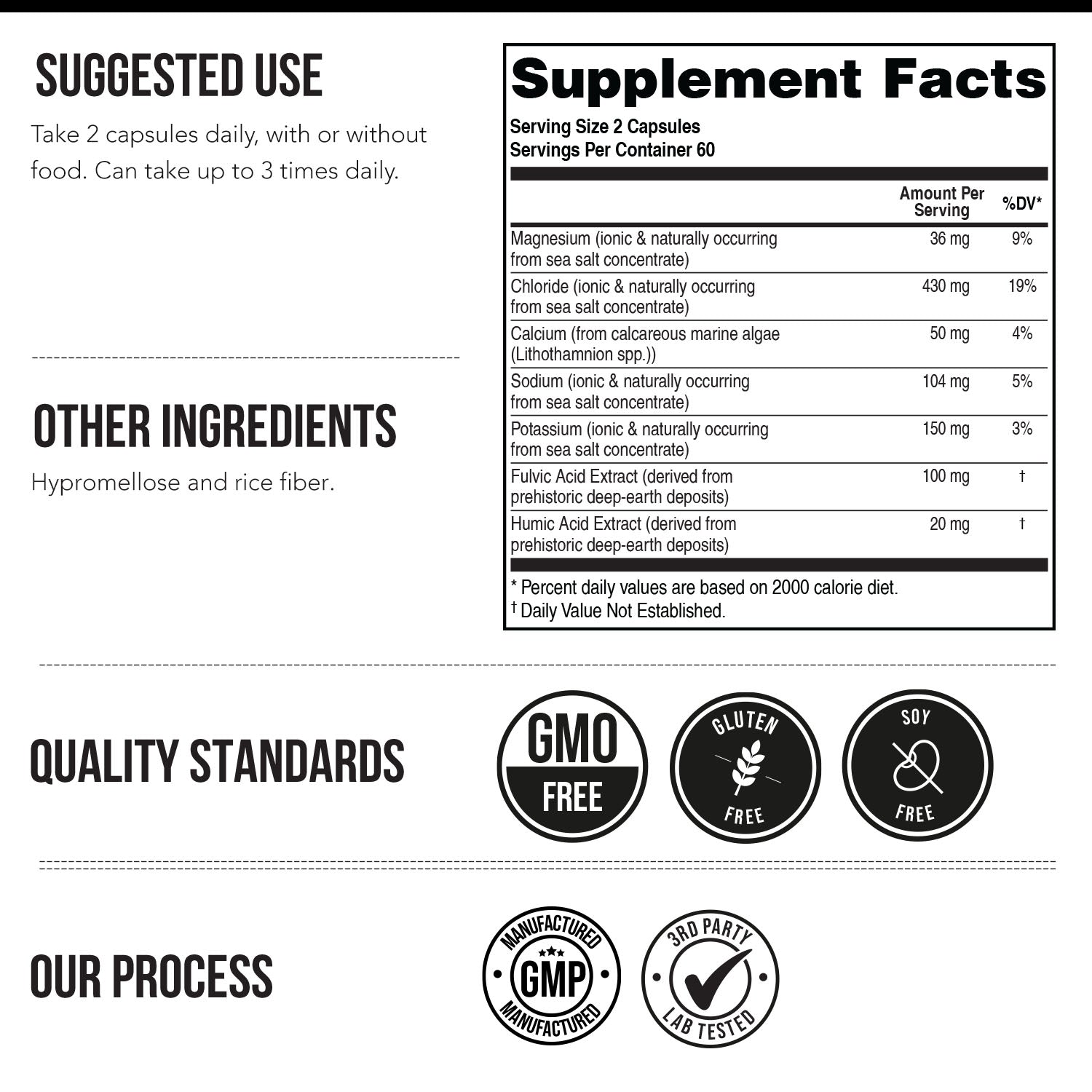 Ionic Lytes™ Electrolyte Mineral Complex with Fulvic & Humic Acid - Capsules