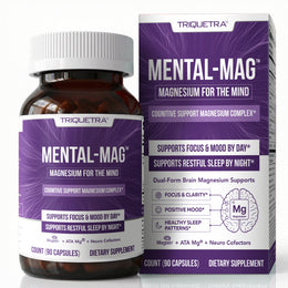 Triquetra Health Mental-Mag magnesium l-threonate supplement bottle — dual-pathway brain magnesium system
