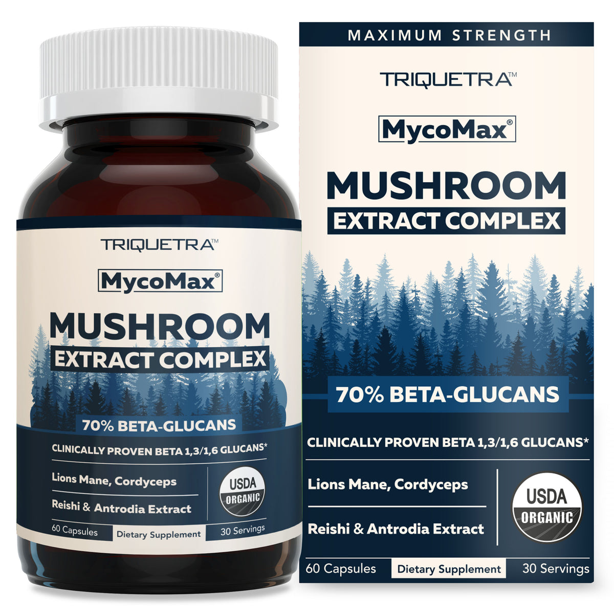 MycoMax Mushroom Complex Capsules - 70% Beta Glucans