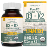 Organic Plant-D3 + K2 10000 IU Capsules