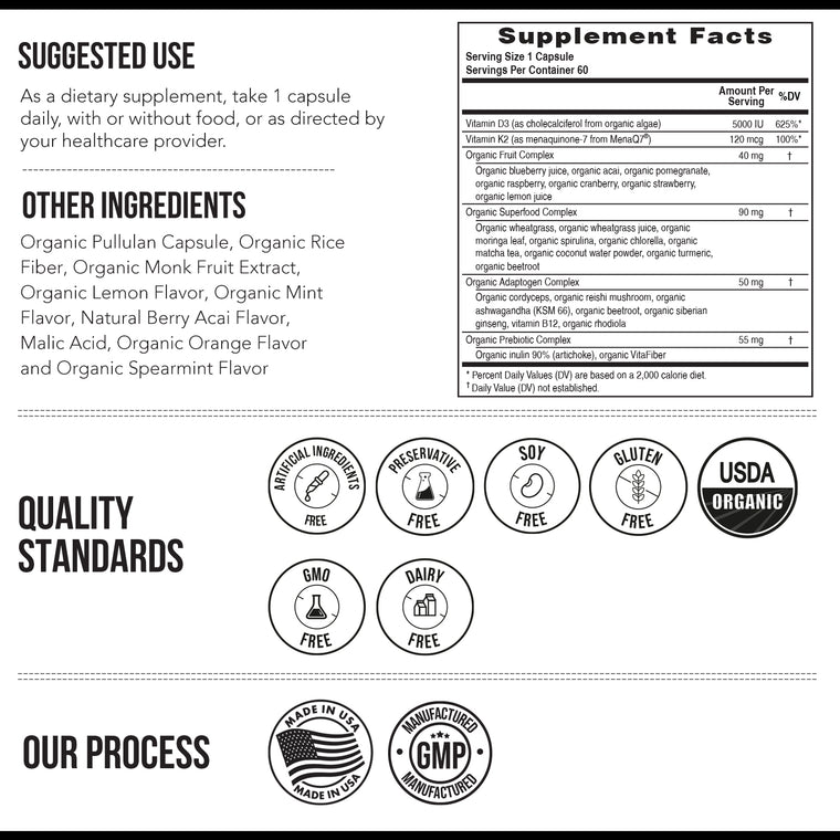 Organic Plant-D3 + K2 5000 IU Capsules