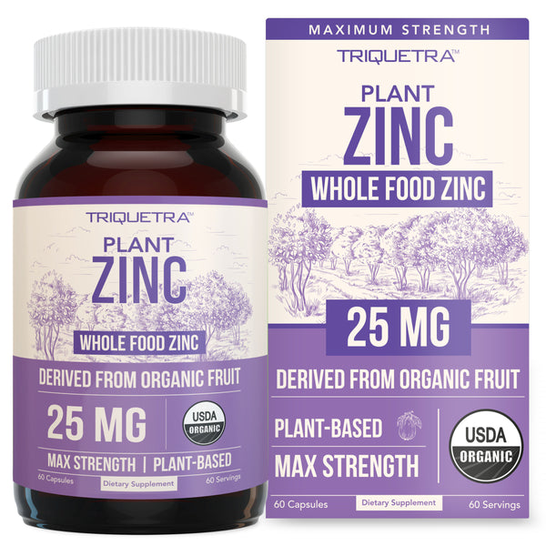 Organic Zinc | Whole Food Zinc Supplement - 25 mg of Zinc