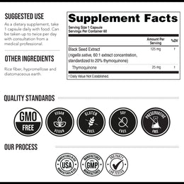 TQ-Advanced® 4X 25mg Black Seed Extract Capsules