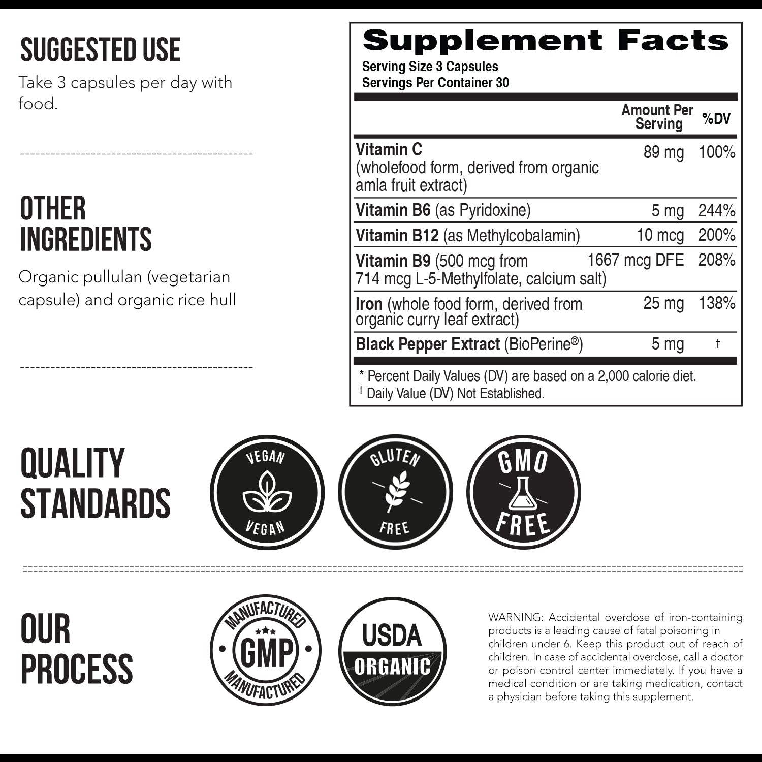 Organic Iron | Whole Food Iron Supplement & Cofactors