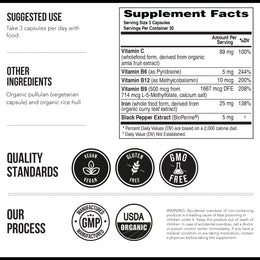 Organic Iron | Whole Food Iron Supplement & Cofactors