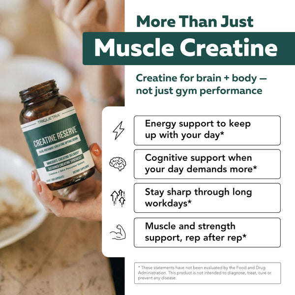 Creatine Reserve supports energy, cognitive function, focus, and muscle performance