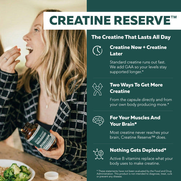 Taking Triquetra Creatine Reserve capsules as part of a daily dual-pathway creatine routine