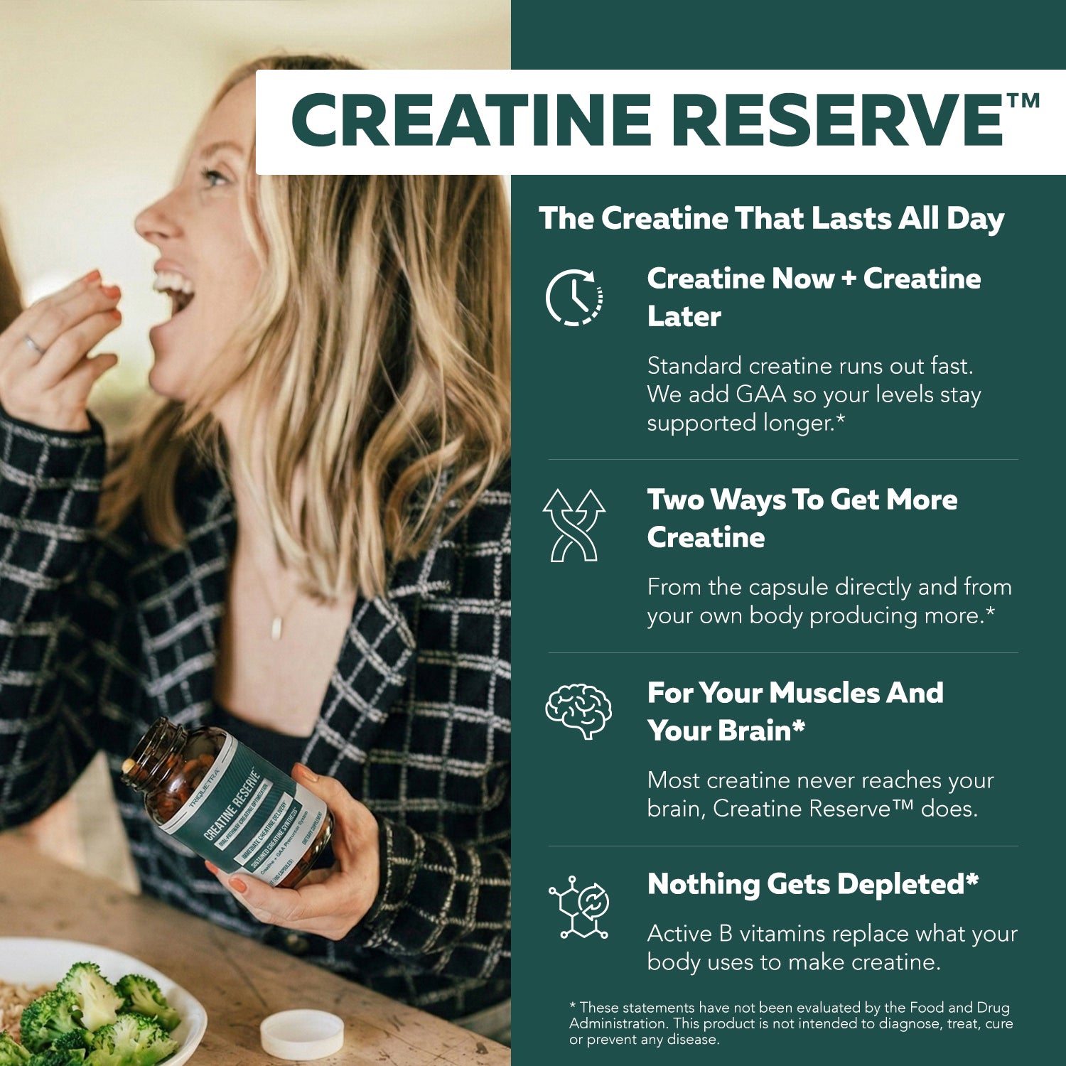 Taking Triquetra Creatine Reserve capsules as part of a daily dual-pathway creatine routine