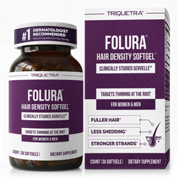 Folura saw palmetto hair density softgel bottle and box, 30 softgels, for men and women