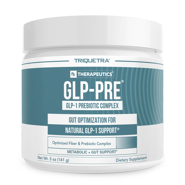 GLP-Pre GLP-1 prebiotic complex powder with resistant starch, XOS and mushroom beta glucans supporting natural GLP-1 pathways, gut microbiome balance and metabolic wellness