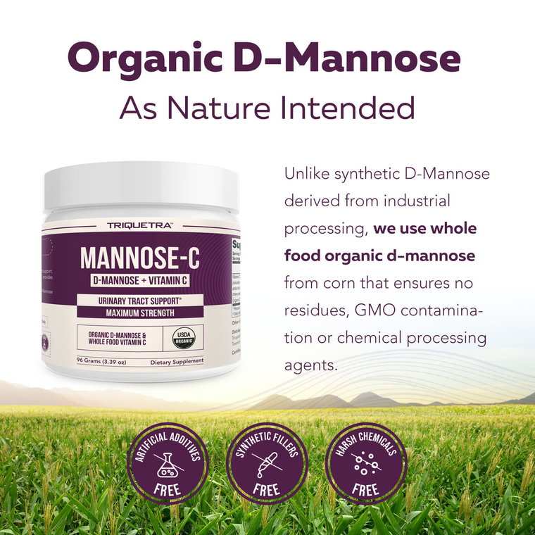 Mannose-C: Organic D-Mannose + Vitamin C for Natural UTI Support - Powder