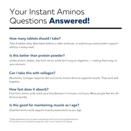 Instant Aminos FAQ — dosage, absorption speed, protein comparison, and daily use questions answered