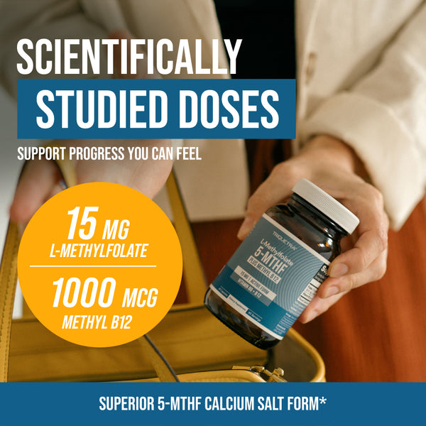 Triquetra L-Methylfolate 15 mg capsules with 5-MTHF active folate and methyl B12 clinically studied dose for methylation and brain health