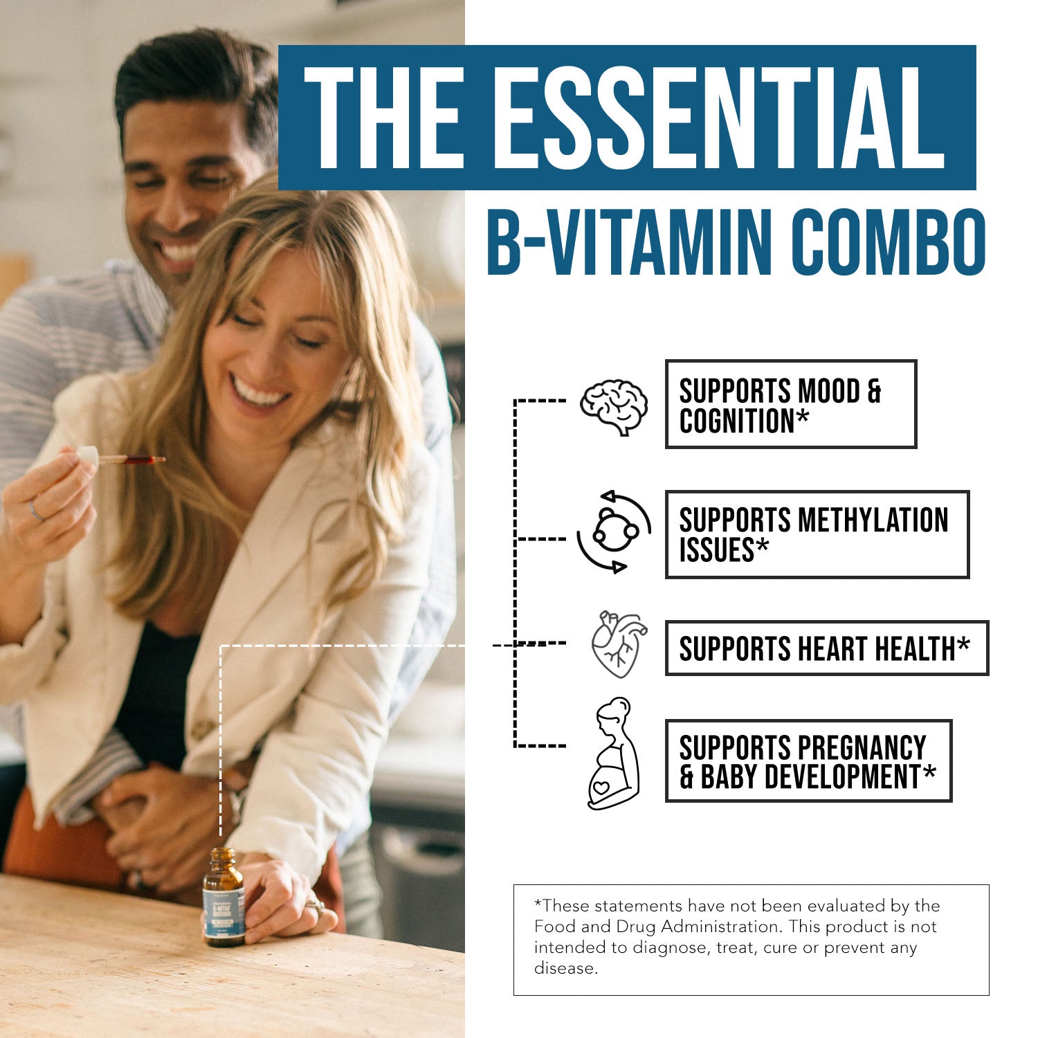 L-Methylfolate 1 mg liquid drops with 5-MTHF folate and methyl B12 supporting methylation, mood, cognition, heart health and pregnancy development