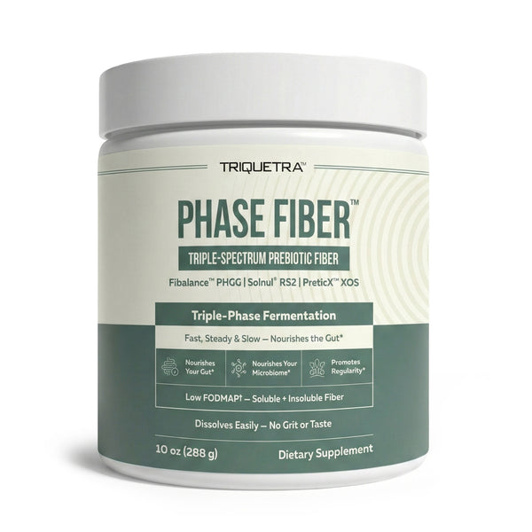 Triquetra Health Phase Fiber triple-spectrum prebiotic fiber powder with Triple-Phase Fermentation for gut support