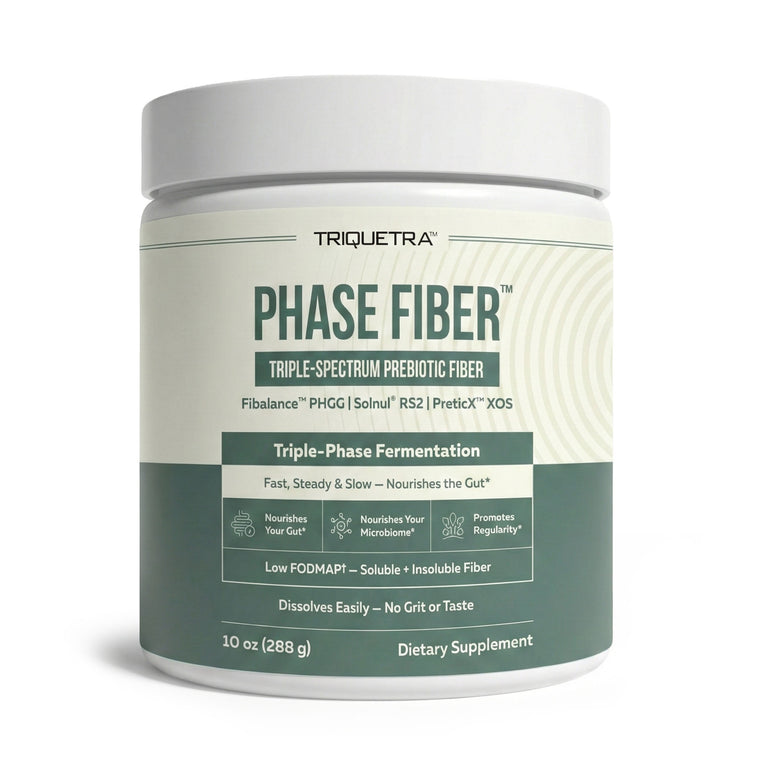 Triquetra Health Phase Fiber triple-spectrum prebiotic fiber powder with Triple-Phase Fermentation for gut support