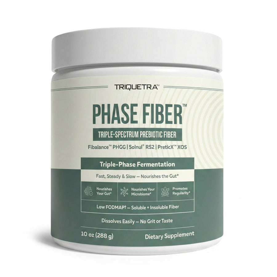 Triquetra Health Phase Fiber triple-spectrum prebiotic fiber powder with Triple-Phase Fermentation for gut support
