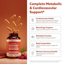 SoActive Berberine + Cinnamon supplement benefits for metabolic function, blood sugar support, cardiovascular health, and weight management*