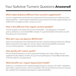 Frequently asked questions about SoActive Turmeric Complete Turmeric Matrix