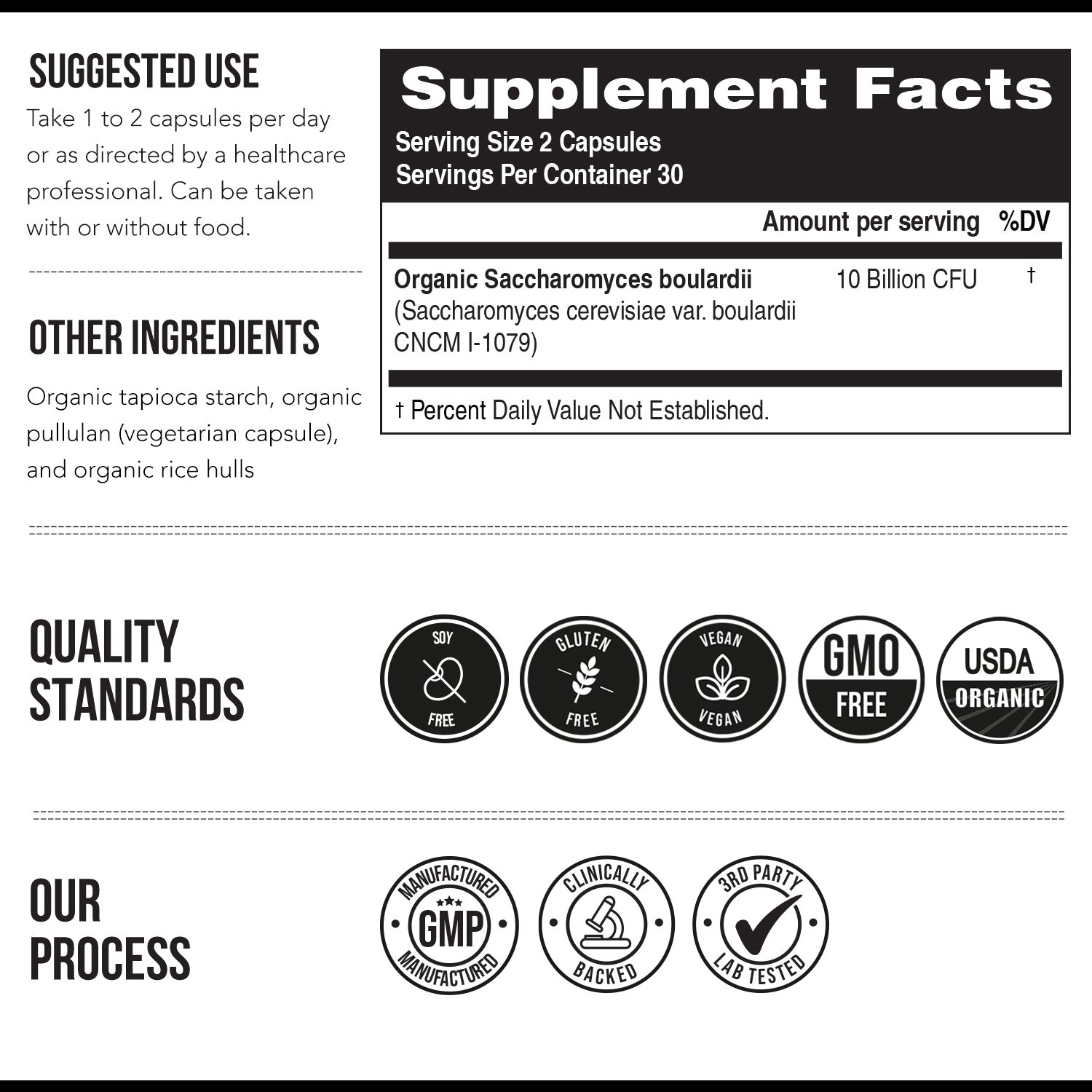 Organic Saccharomyces Boulardii - 10 Billion CFU