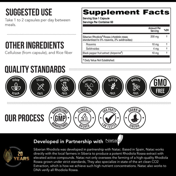 Siberian Rhodiola (Rhodiola Rosea Extract)