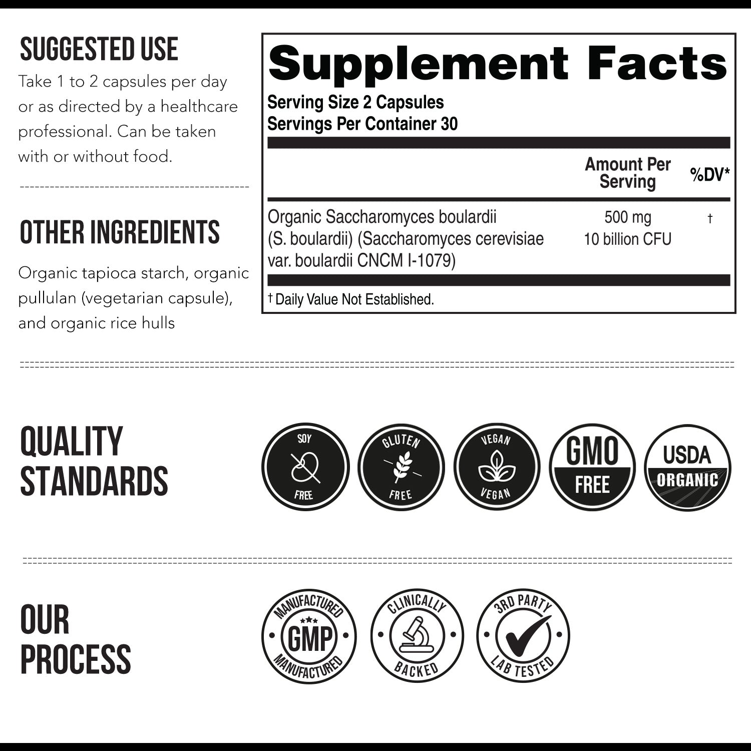 Organic Saccharomyces Boulardii - 10 Billion CFU