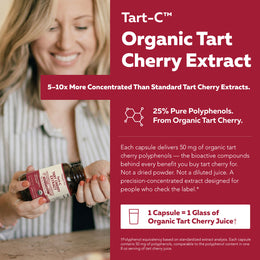 One capsule, one glass - comparable polyphenols to an 8 oz serving of tart cherry juice, without the sugar
