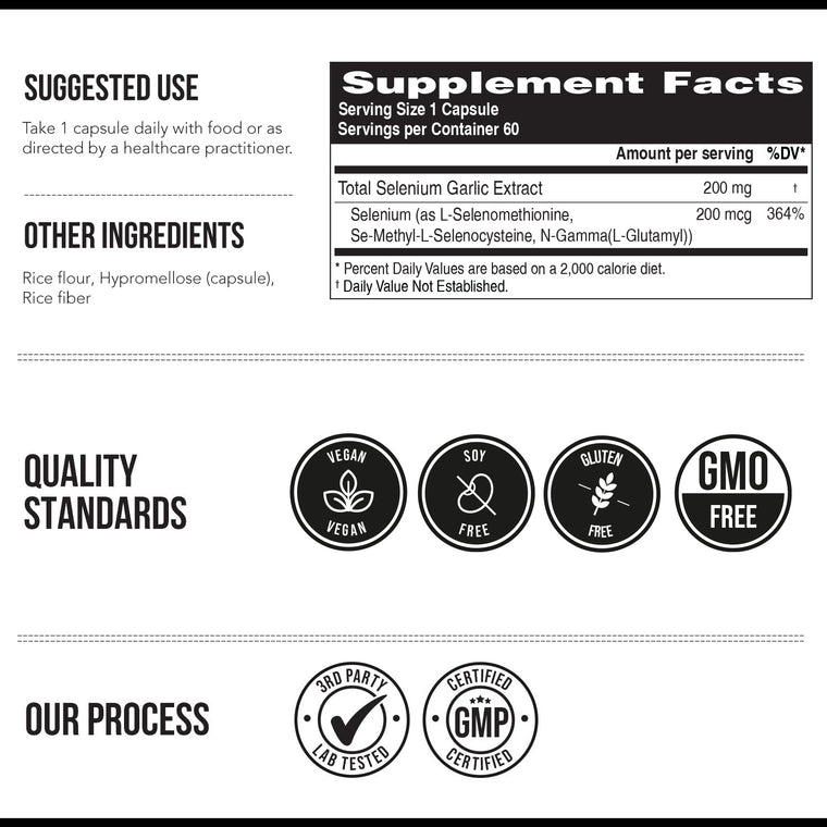 Total Selenium - 200 mcg, Plant-Based Selenium