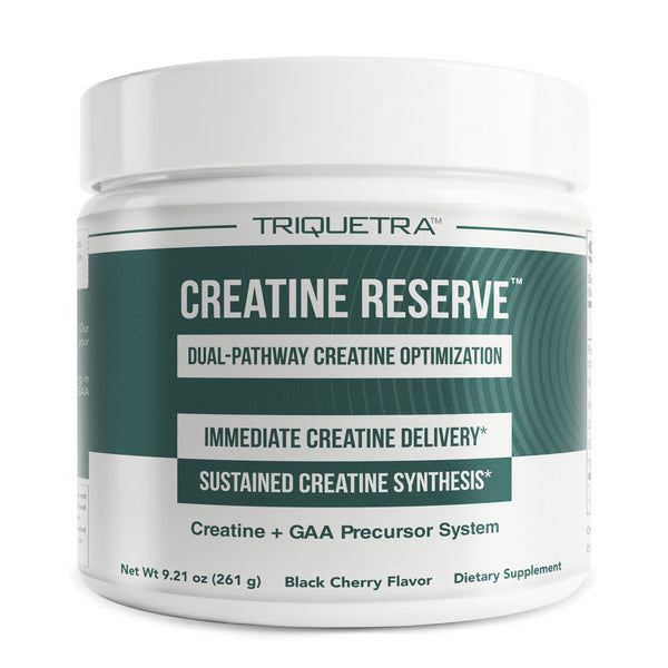 Triquetra Creatine Reserve Powder tub — Dual-Pathway Creatine System, Black Cherry, 30 servings