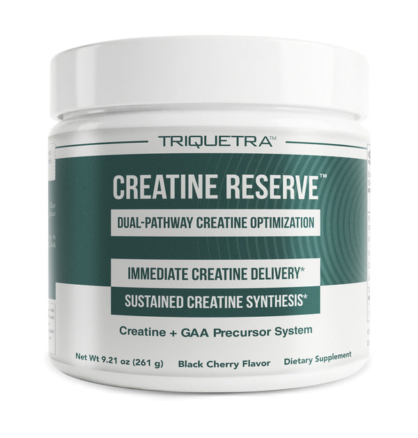 Triquetra Creatine Reserve Powder tub — Dual-Pathway Creatine System, Black Cherry, 30 servings