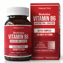 Triquetra BioActive Vitamin B6 P5P 100mg Maximum Strength — Complete B6 System bottle