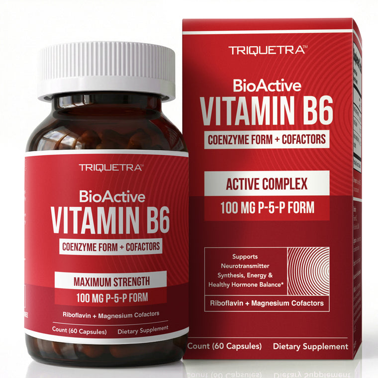 Triquetra BioActive Vitamin B6 P5P 100mg Maximum Strength — Complete B6 System bottle