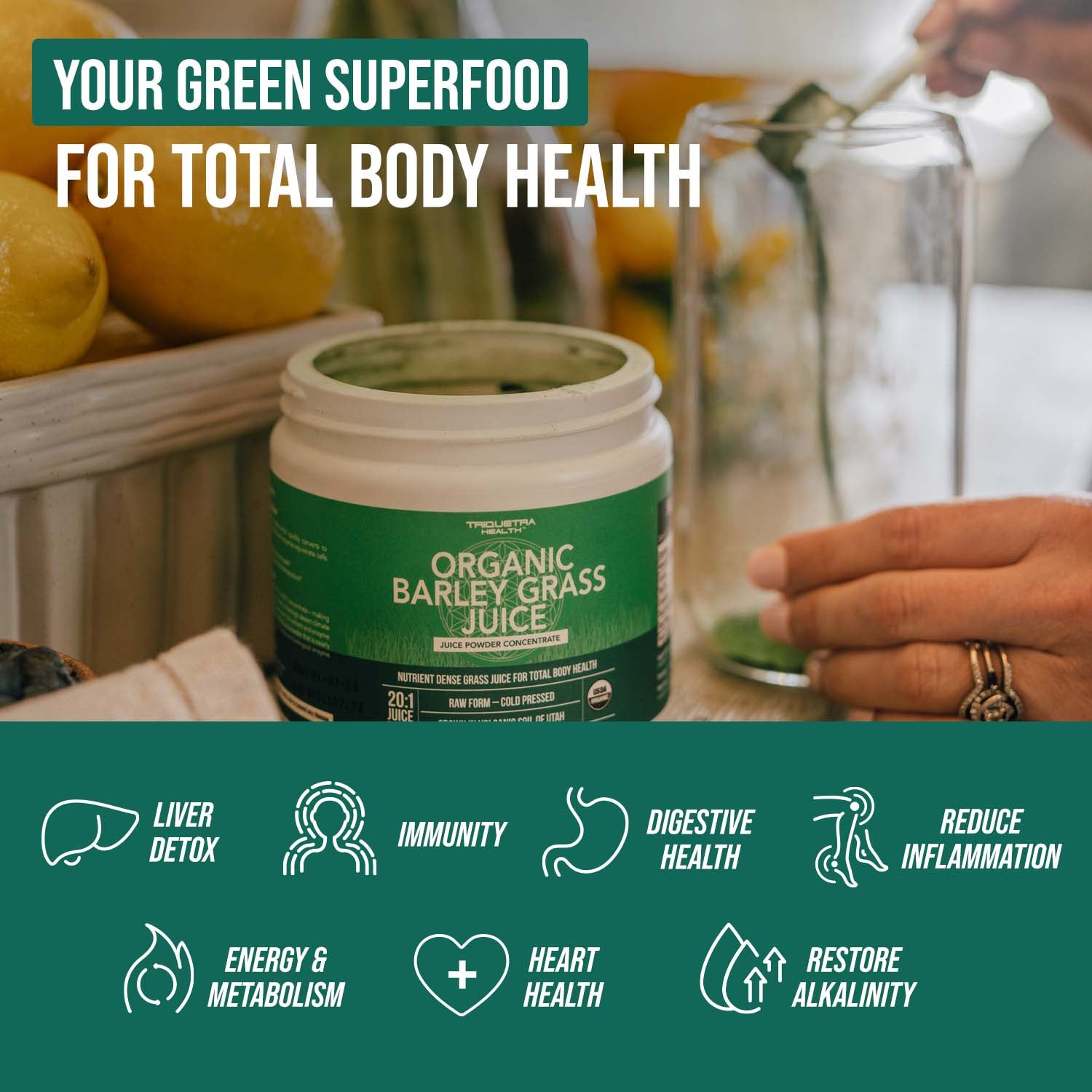 Triquetra Health® Organic Barley Grass Juice Powder Triquetra™