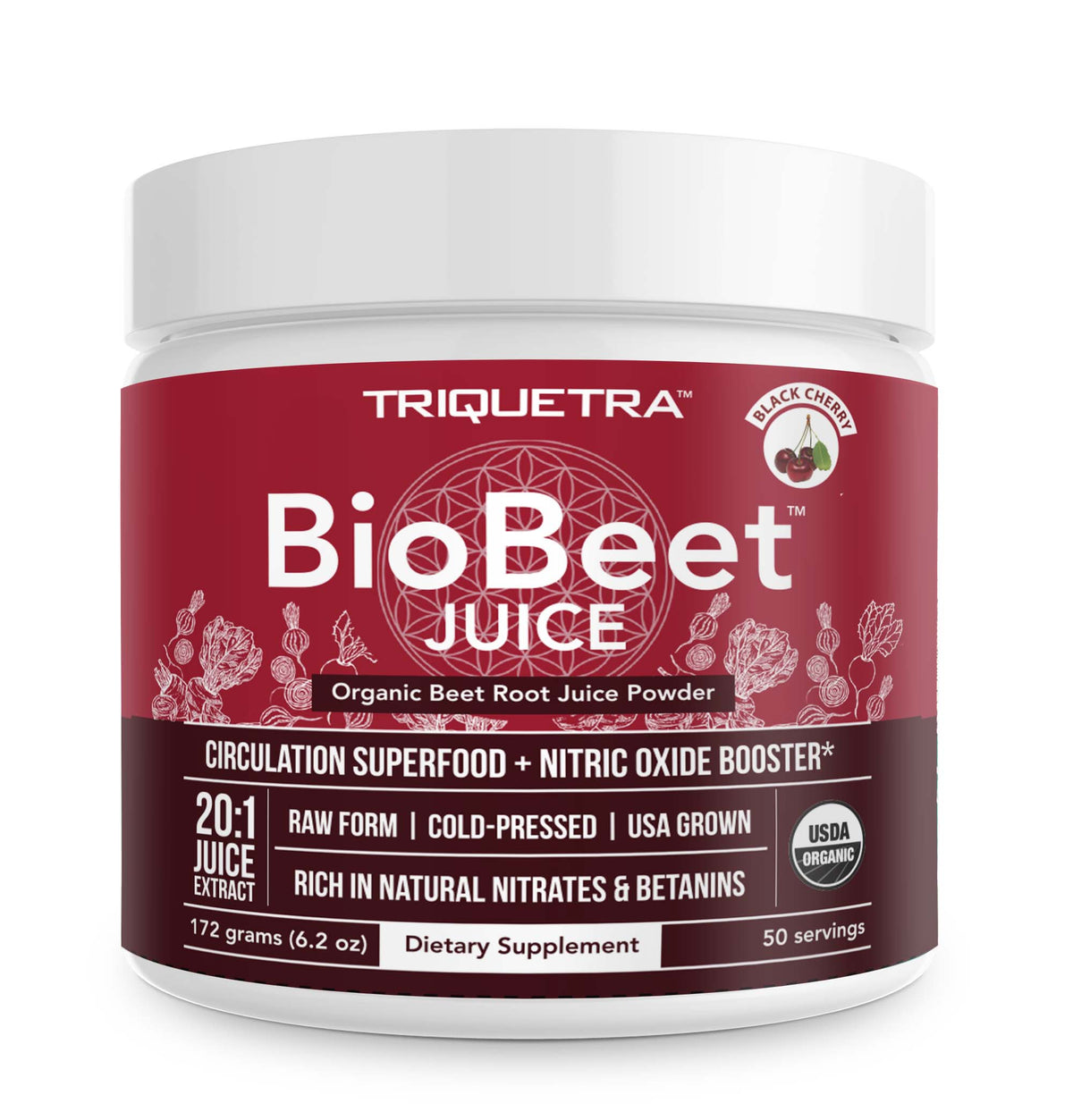 Organic BioBeet Juice Powder Black Cherry Flavor