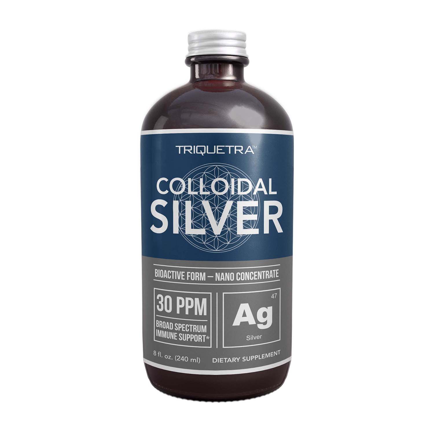 Triquetra Health® Colloidal Silver Liquid Supplement (8oz) - Triquetra™